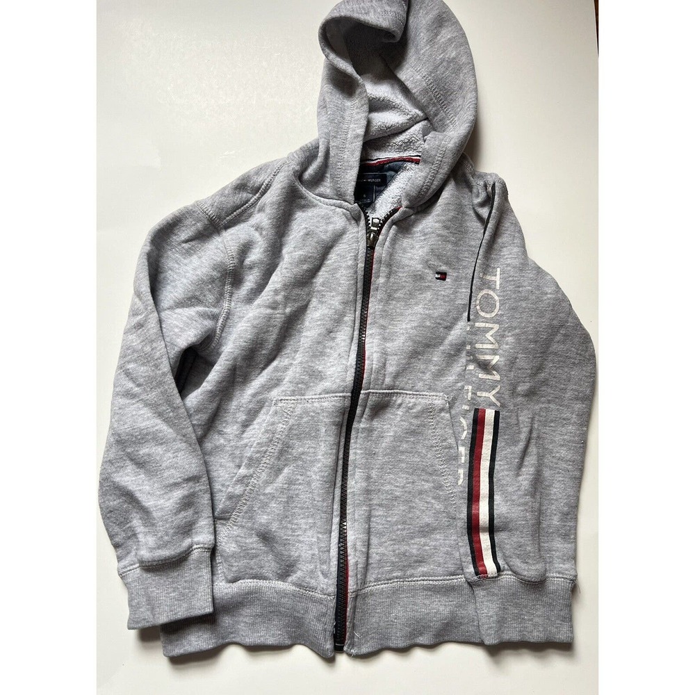 Youth Boys' Tommy Hilfiger Zipper Hoodie, Grey, Size 6